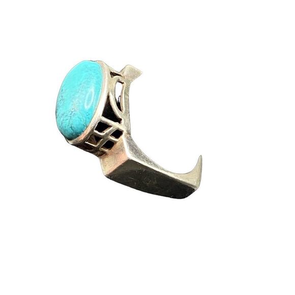Silpada Geometric 925 Turquoise Oval o. Square Ring R0786 - Picture 4 of 10